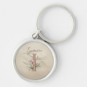 Personalised Pastel Iris Monogram 'I' Key Ring