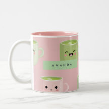 Personalised Pastel Kawaii Matcha Tea Pattern