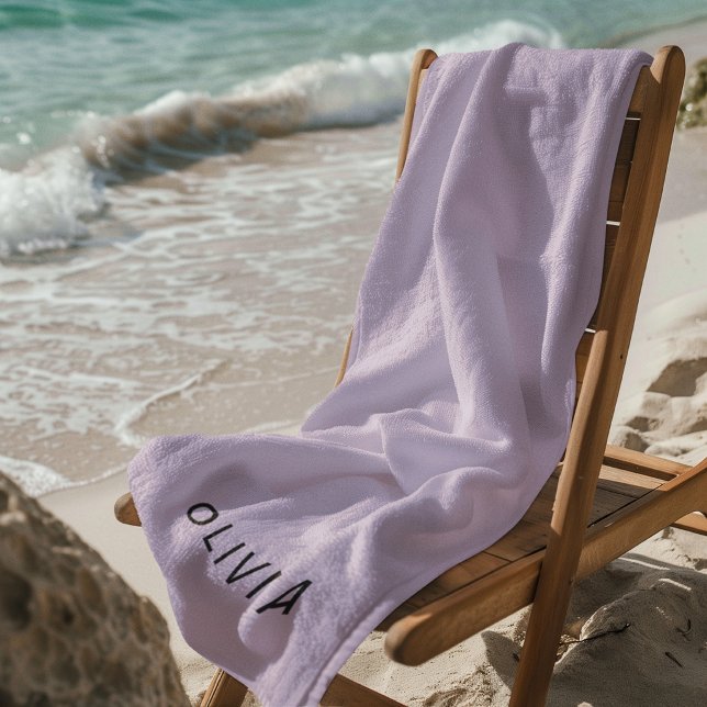Personalised Pastel Lavender Custom  Beach Towel (Creator Uploaded)