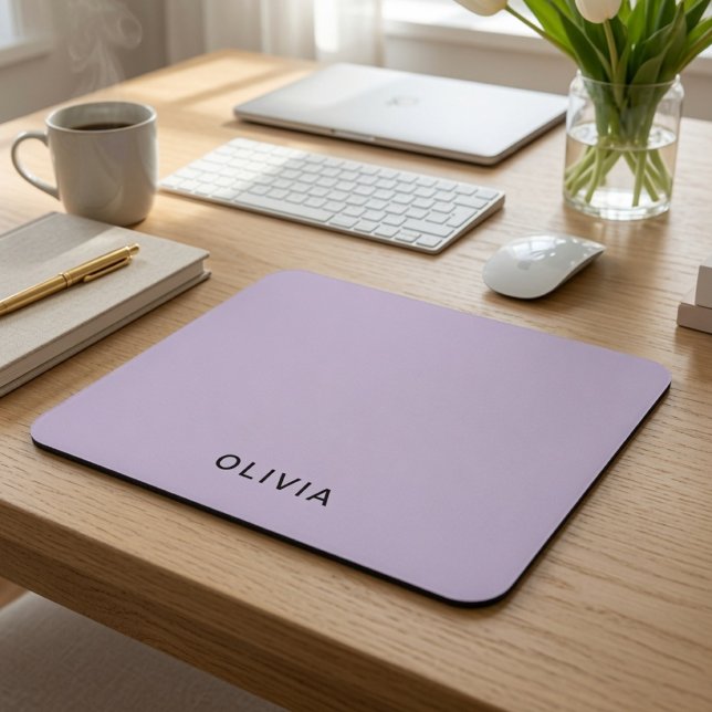 Personalised Pastel Lavender Custom Name Mouse Mat (Creator Uploaded)