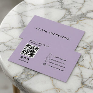 Personalised Pastel Lavender Minimalist Business Card