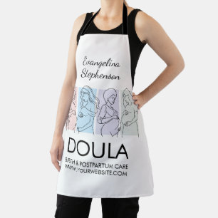 Personalised Pastel Line Art DOULA Apron