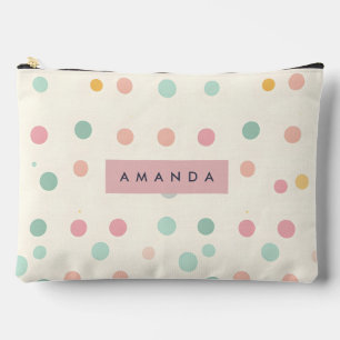 Personalised Pastel Macaron Polka Dot  Accessory Pouch