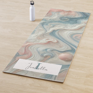 Personalised Pastel Marble Yoga Mat
