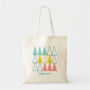 Personalised Pastel Pattern Pink Turquoise Tote Bag