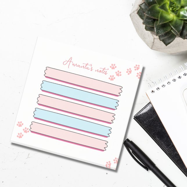 personalised pastel pink and blue post it notes (Creator Uploaded)
