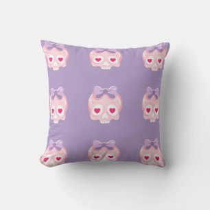 Personalised Pastel Pink and Purple Skull Cushion