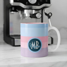 Personalised Pastel Pink Blue Stripes Name Gift