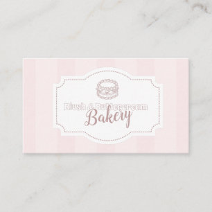 Personalised Pastel Pink Cake Bakery Business Card