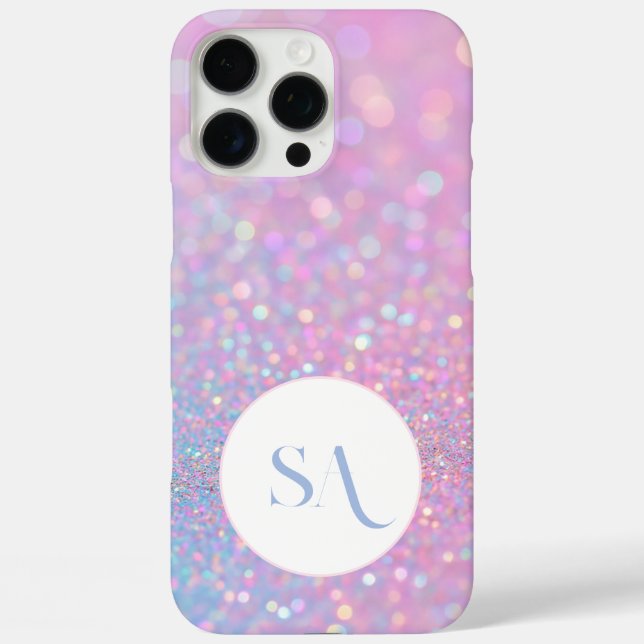 Personalised Pastel Pink Glitter iPhone Case (Back)