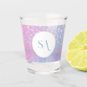 Personalised Pastel Pink Glitter Shot Glass