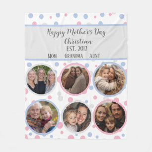 Personalised Pastel Pink Mother’s Day Photo Fleece Blanket