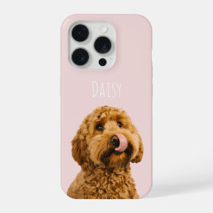 Personalised Pastel Pink Phone Case with Dog Photo