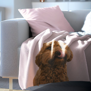 Personalised Pastel Pink Phone Case with Dog Photo Fleece Blanket