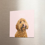 Personalised Pastel Pink Phone Case with Dog Photo Magnet<br><div class="desc">Add a personal touch to your fridge or any magnetic surface with this personalised pastel pink magnet. Featuring a photo of your beloved dog and their name, this high-quality magnet combines functionality with a heartfelt design. The pastel pink background beautifully complements your dog’s photo and name, making it a perfect...</div>