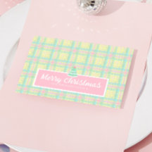 Personalised Pastel Plaid Christmas