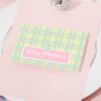 Personalised Pastel Plaid Christmas Holiday Card