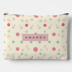 Personalised Pastel Polka Dot Style  Accessory Pouch