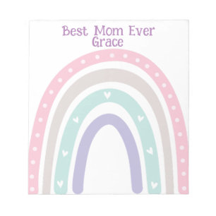 Personalised Pastel Rainbow Boho back to school Notepad