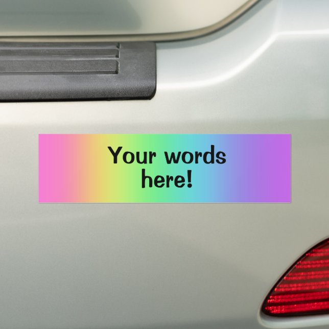 Personalised Pastel Rainbow Bumper Sticker (On Car)