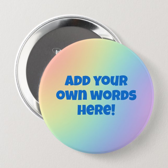 Personalised Pastel Rainbow Button (Front & Back)