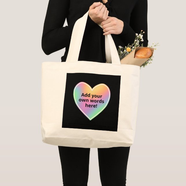 Personalised Pastel Rainbow Heart Tote Bag (Front (Product))