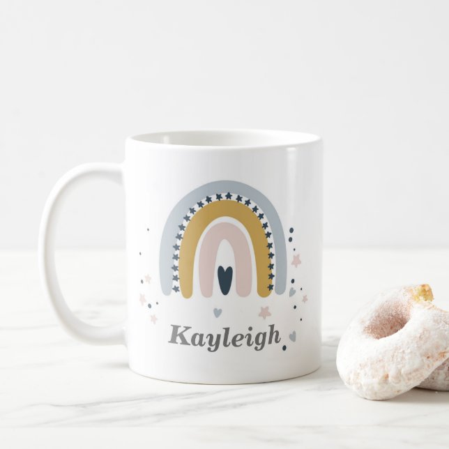 Personalised Pastel Rainbow Mug (With Donut)