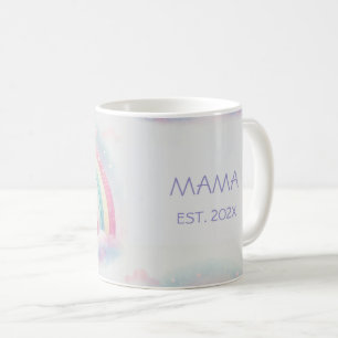 Personalised Pastel Rainbow Mum Mug - Custom gift