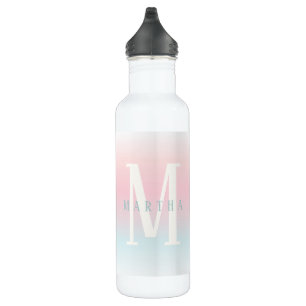 Personalised pastel rainbow name water bottle