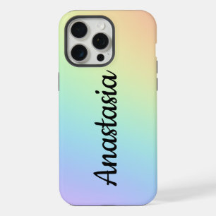 Personalised Pastel Rainbow Ombre iPhone 15 Pro Max Case
