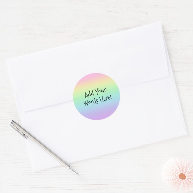 Personalised Pastel Rainbow Sticker (Envelope)