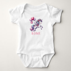 Personalised Pastel Rainbow Unicorn Baby Bodysuit