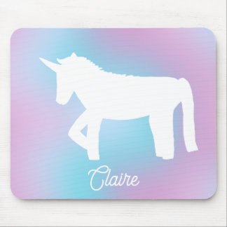 Personalised Pastel Rainbow Unicorn Mouse Mat