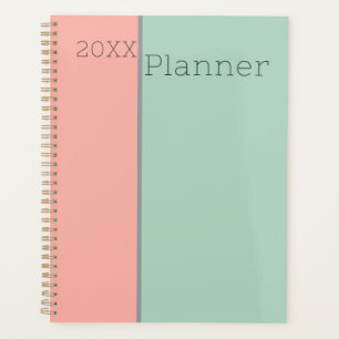 Personalised Pastel Soft Peach & Jungle Mist Green Planner