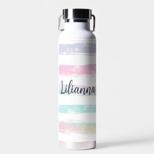 Personalised Pastel Stripes Water Bottle