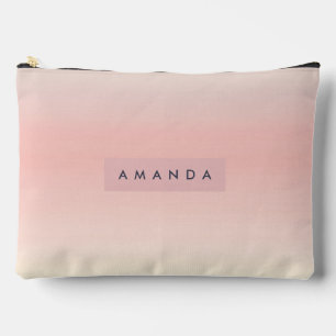Personalised Pastel Warm Peach Blush Fade Accessory Pouch