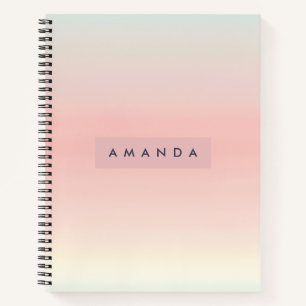 Personalised Pastel Warm Peach Blush Fade Notebook