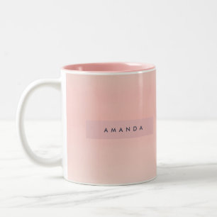 Personalised Pastel Warm Peach Blush Fade Two-Tone Coffee Mug