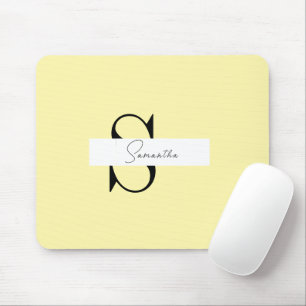 Personalised Pastel Yellow Mouse Pad with Initials