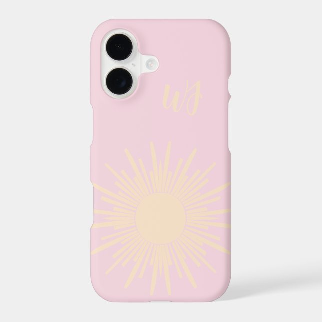 Personalised Pastel Yellow Sun iPhone Case (Back)