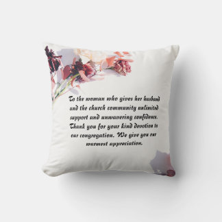 Personalised Pastor's Wife Throw Pillow
