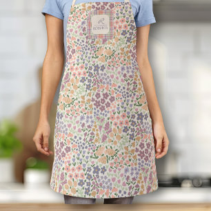 Personalised Patchwork Floral & Plaid Apron