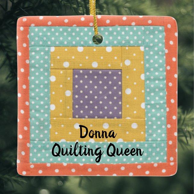 Personalised Patchwork Quilting Sewing Ceramic Ornament (Creator Uploaded)
