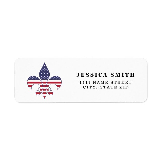 Personalised Patriotic American Flag Fleur-de-lis (Front)