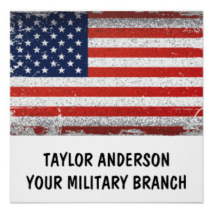 Personalised Patriotic American Flag  Poster