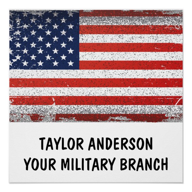 Personalised Patriotic American Flag  Poster (Front)