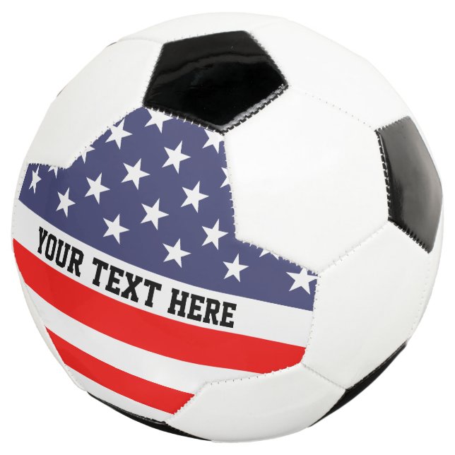 Personalised patriotic American flag soccer ball (Three Quarter)