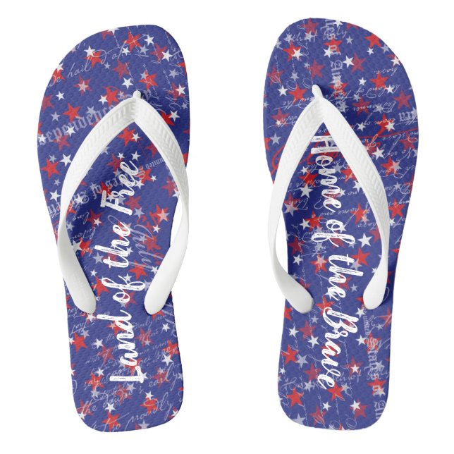 Personalised Patriotic American July 4th Flip Flops (Footbed)