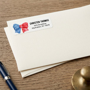 Personalised Patriotic Bow Address Label