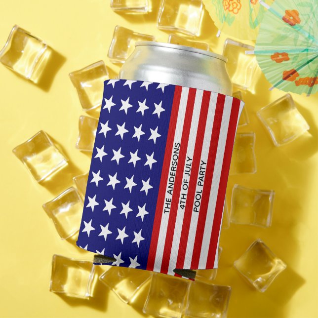 Personalised Patriotic Can Cooler USA Gift (In Situ Summer)